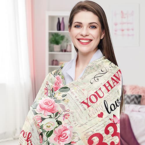 33rd Birthday Gift for Her - 60"x50" Soft Flannel Fleece Blanket