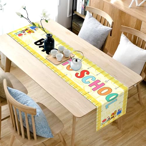 Back to School Ruler Table Runner (13x72 Inch) - Classroom Party Decor
