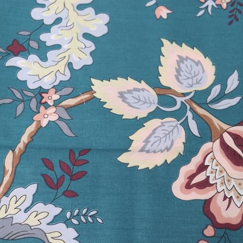 Teal Floral Cotton Pillowcases - Soft & Breathable 20x30" Set