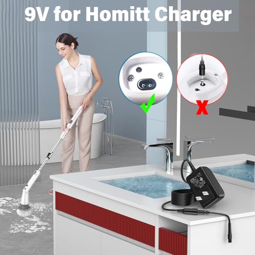 9V Electric Spin Scrubber Charger for Homitt HM115C HM204C HM115C