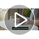 SYBOYEGE Portable Clip-On Fan, Rechargeable 5-Speed Desk Fan with Digital Display (White)