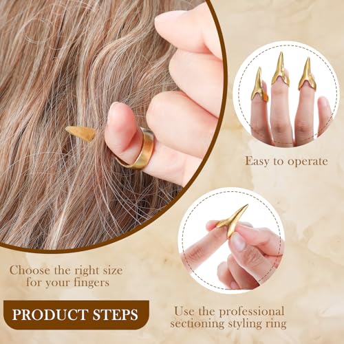 Jadive 6 Pcs Metal Hair Parting & Sectioning Rings for Braids