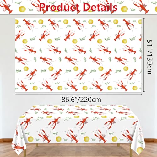 QUERICKY 4 Pack Crawfish Boil Plastic Tablecloths 87x51