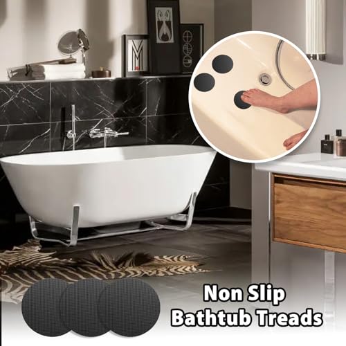 24 PCS Black Round Non-Slip Bathtub Stickers - Adhesive Decals