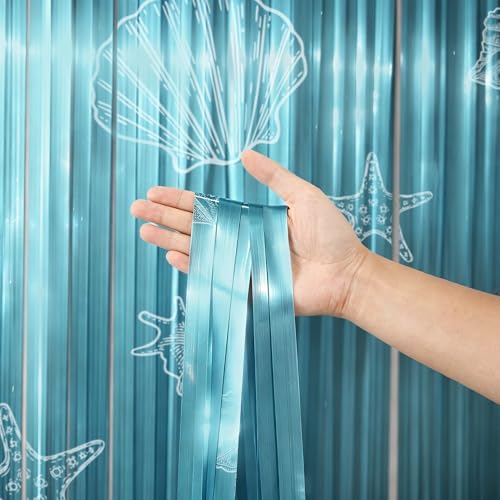 Kriyokiaa Beach Party Backdrop - 2 Pack Ocean Foil Fringe Decor
