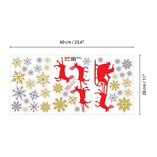 49-Piece Christmas Wall Stickers Set - Santa's Sleigh Décor