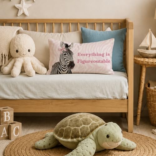 Pink Zebra Bible Throw Pillow Cover 12x20 Inch - Cute Coquette Decor