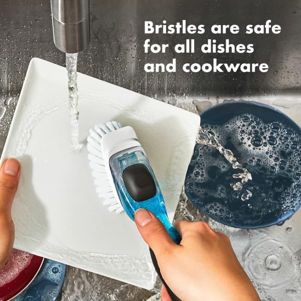 OXO Good Grips Soap Dispensing Dish Scrub Brush - Efficient Kitchen Cleaning Tool