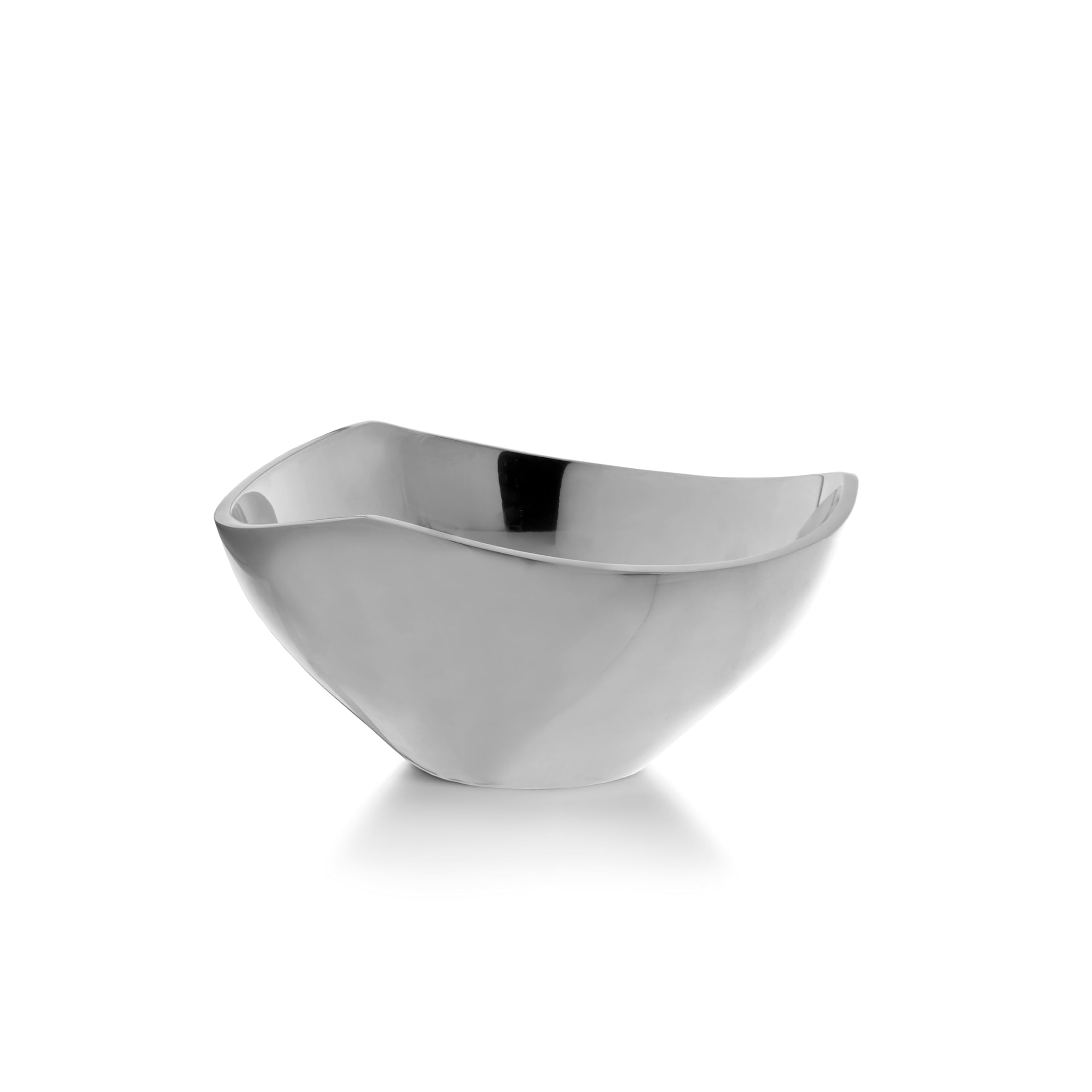 Nambe Tri-Corner Bowl | Chillable Salad Serving Bowl for Entertaining | 1 Quart Capacity - Measures at 7.5" x 4" | Serve Dips, Salsa, Appetizers, Olives, and Guacamole | Made Alloy