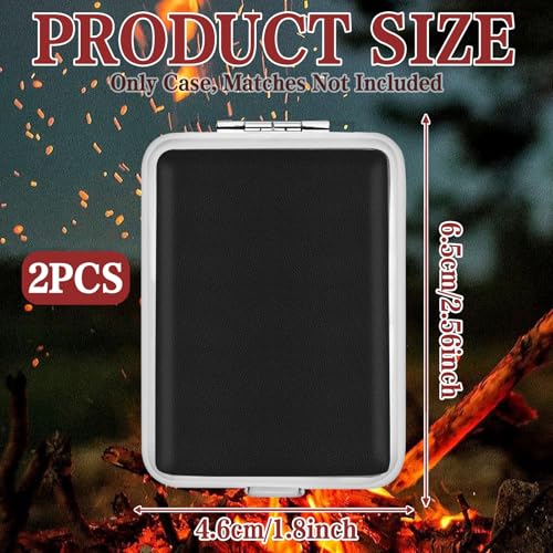 2Pcs Stainless Steel Match Box Case - Portable & Dampproof