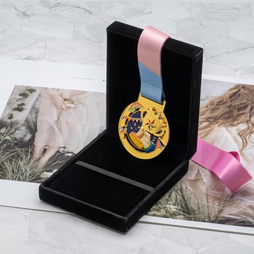 COWFEX Single Medal Display Box - Premium Black Velvet Organizer Case