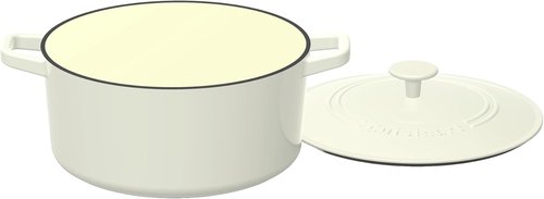 Cuisinart Enameled Cast Iron Round Casserole - 5-Quart in Cream | Durable & Stylish Cookware