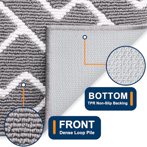 OLANLY Indoor Door Mat - Non-Slip, Dirt Resistant, 32x20, Grey