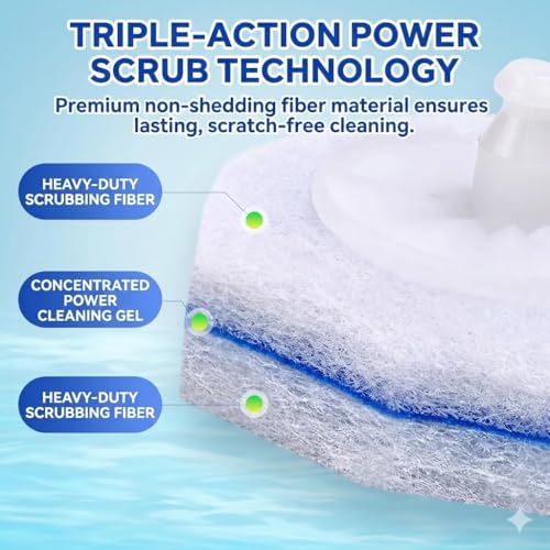 20-Pack Disposable Toilet Brush Refills - Universal Fit Scrubber Heads