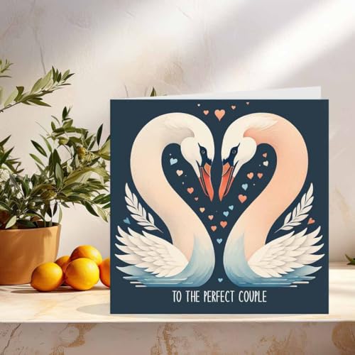 Purple Fox Wedding and Anniversary Greeting Card - To The Perfect Couple