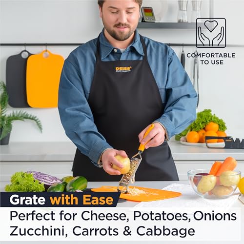 Deiss PRO Stainless Steel Handheld Cheese Grater with Protective Cover