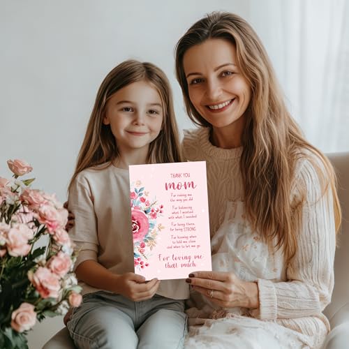 Heartfelt Mother's Day Card for Stepmom & Mom - Blush Roses
