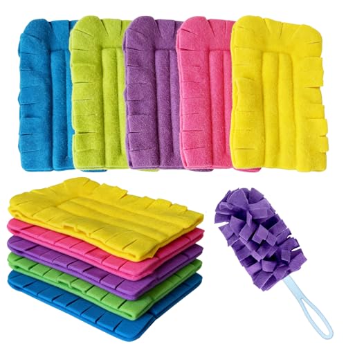 Reusable Fleece Duster Refills - Washable Cleaning Pads, 5 Pack