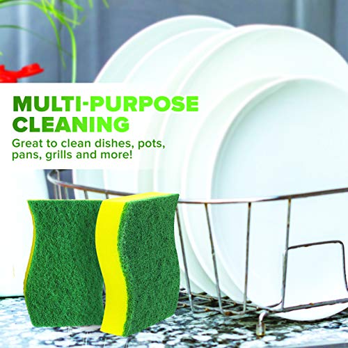 SCRUBIT Heavy Duty Scrub Sponges - 6 Pack with Non-Smell Pads
