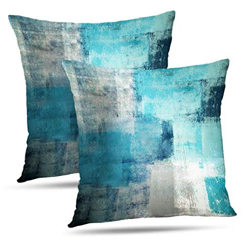 Alricc Turquoise Velvet Throw Pillow Covers, 18x18 Inch, 2 Pack