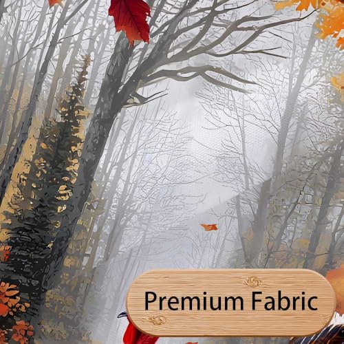 Thanksgiving Turkey Shower Curtain - 71 x 71 Inch Red Fabric Set