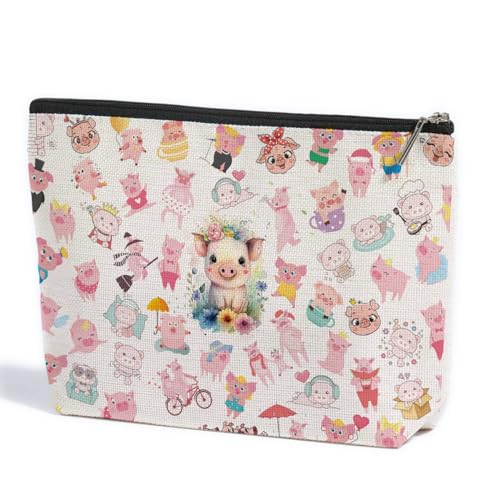 ZHAMEN Waterproof Pig Makeup Bag Large Capacity Cosmetic Pouch
