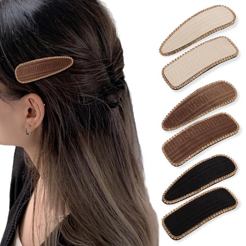 CURASA Rhinestone Snap Hair Clips 6PCS Elegant Crystal Barrettes