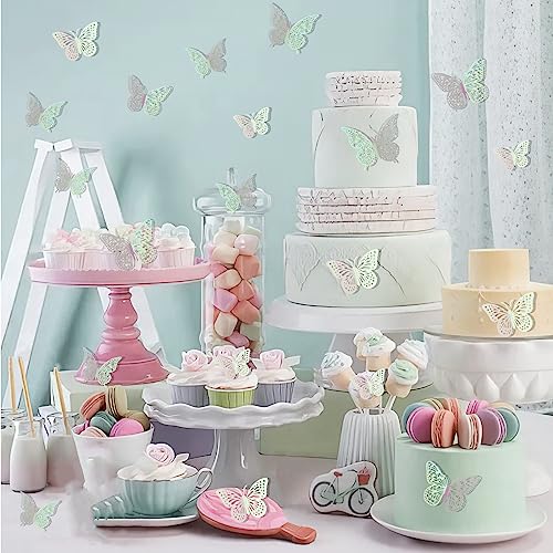 24 PCS 3D Butterfly Wall Decor - Pink Room & Party Decorations