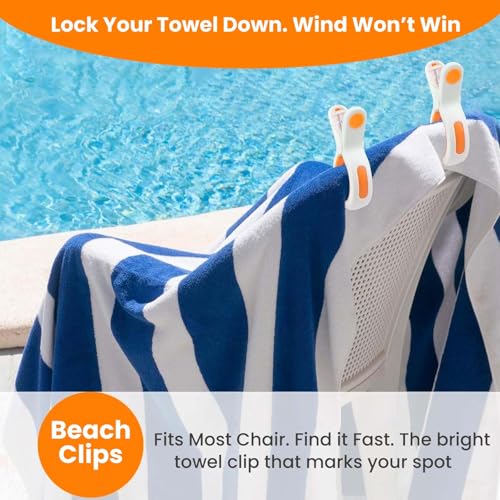 Zacool Jumbo Beach Towel Clips - 8 Pack Heavy Duty Non-Marking
