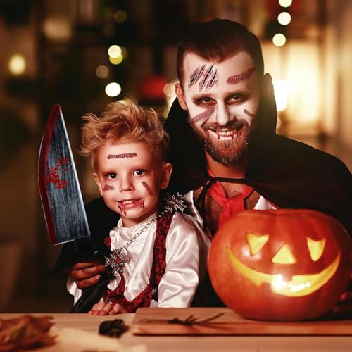 Chucky Costume Temporary Tattoos - 10 Sheets Realistic Scar Stickers