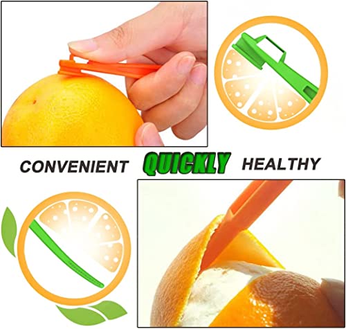 Cosmer Citrus Peeler Set - Easy Plastic Orange & Lemon Slicers