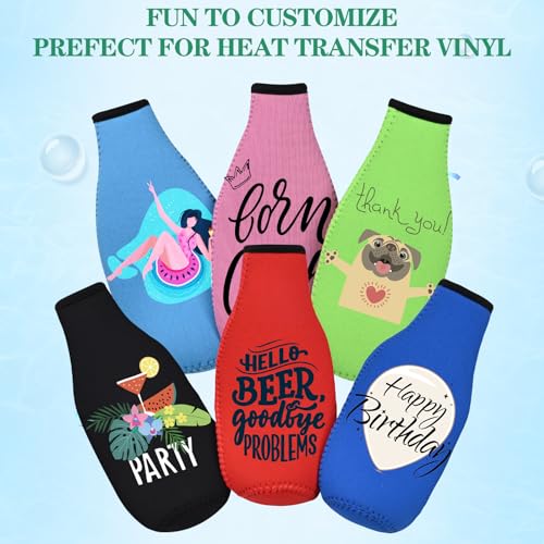 Wegitcs Multicolor Beer Bottle Cooler Sleeves - 4 Pack Insulated Neoprene Holder
