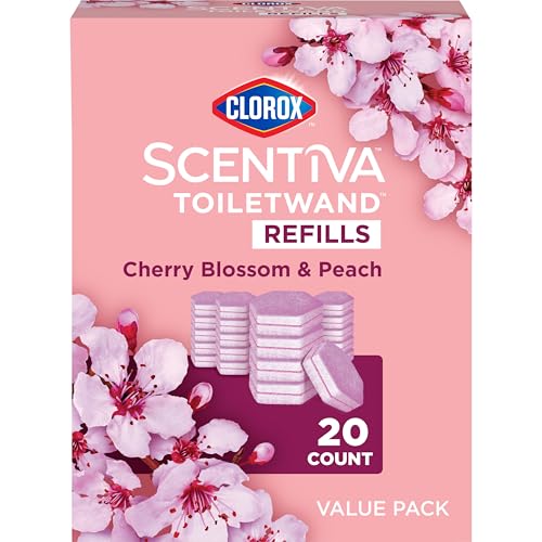 Clorox Scentiva ToiletWand Disposable Refills, Cherry Blossom & Peach, 20 Ct