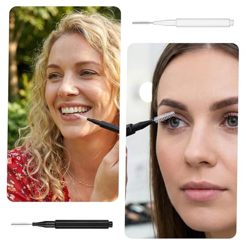 Wanmu 60pcs Micro Spoolies with Cap Eyebrow and Lash Brushes