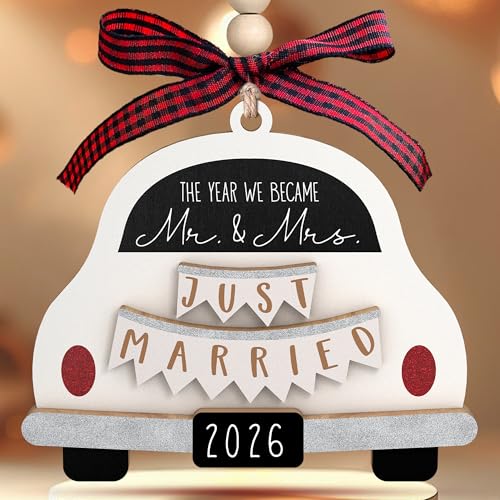 Mr and Mrs Just Married Ornament 2026 - Wedding Gift for Couples
