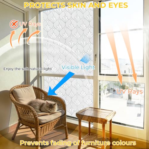 OHTMERU Decorative Window Privacy Film | Non-Adhesive, Anti-Glare