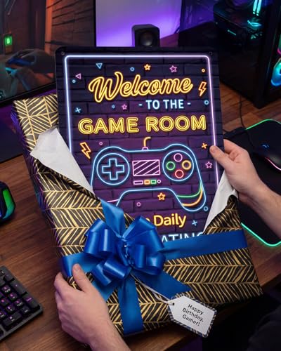 Metal Gaming Room Sign - 8x12 Inch Wall Decor for Gamers