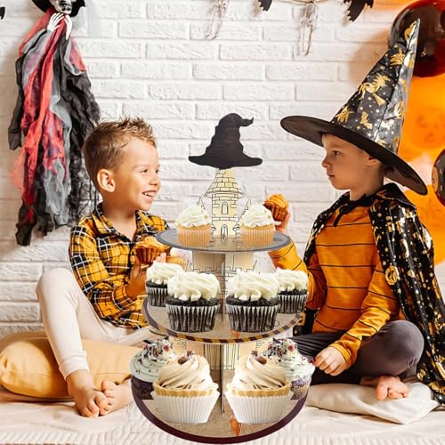 Zliisang 3-Tier Wizard Cupcake Stand for Birthday Parties