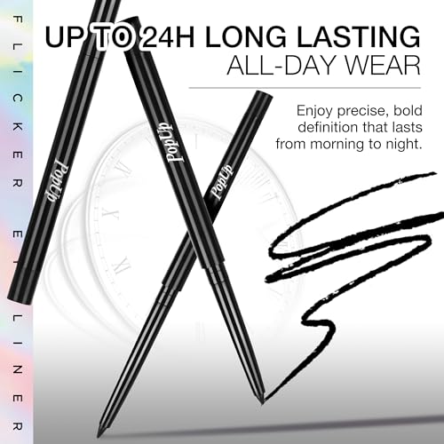PopUp Waterproof Gel Eyeliner Pencil - Long-Lasting Smudge-Proof Black