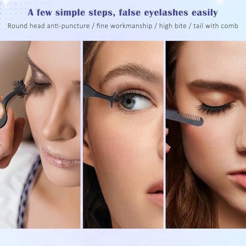 Tormen 3-Piece Eyelash Tweezers Set Stainless Steel Lash Applicator Tool