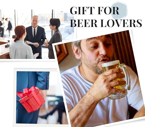 Personalized Beer Mug - 17oz Heavy Handle Stein for Men - Birthday & Christmas Gift - J