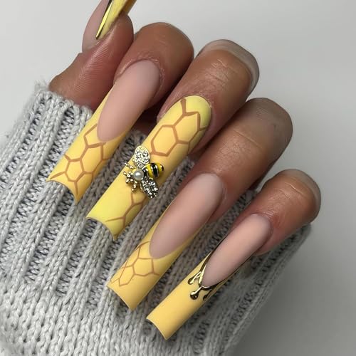 COOSLIM 3D Bee & Daisy Flower Nail Art Charms - 60Pcs Resin Gems