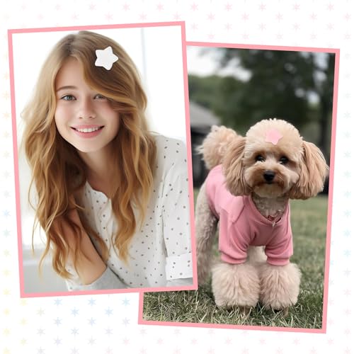InnoHHustle 20 Pcs Fluffy Star Hair Clips Cute Y2K Fuzzy Hair Accessories