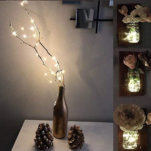 YKB LED Starry String Lights - 6 PCS with 20 Micro LEDs on 3.3FT Copper Wire | Warm White for Holiday Decor