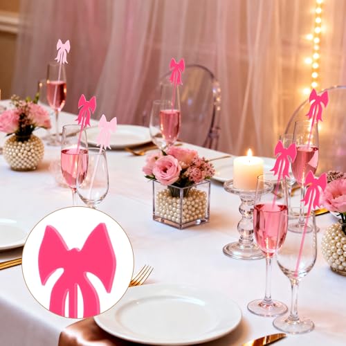 36 Bow Tie Drink Stirrers - Acrylic Cocktail Swizzle Sticks for Parties