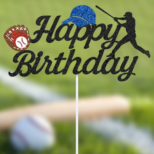 Baseball Birthday Cake Topper - Glitter Sport Decoration