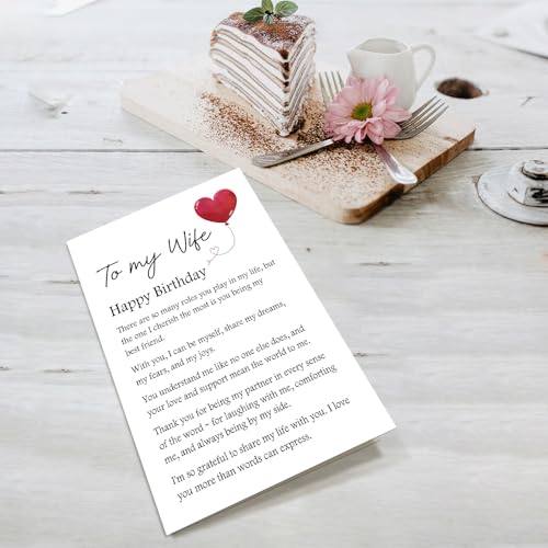 Sweet Wife Birthday Card with Poem - Perfect Gift from Husband