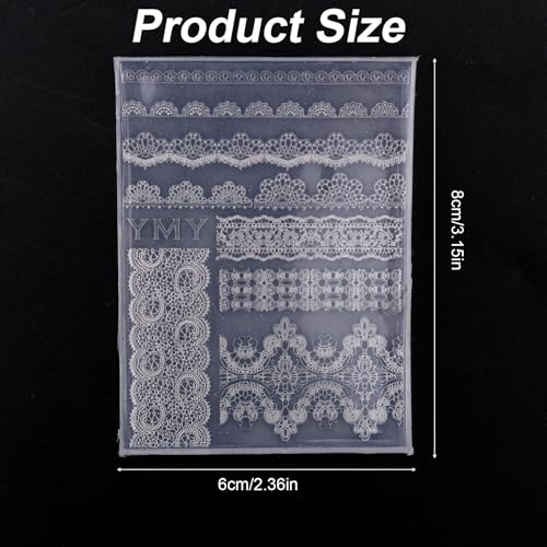 Sinbana 3D Lace Silicone Nail Mold for Y2K Manicure DIY Art