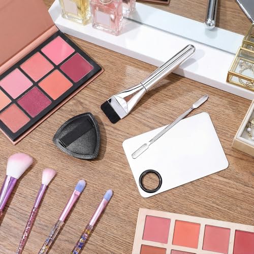 HJZHII 4-Piece Stainless Steel Makeup Foundation Mixing Palette Set