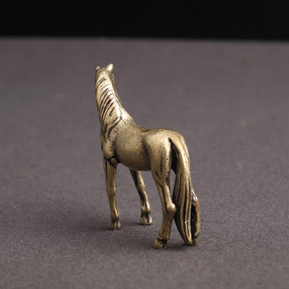TEAMWILL Brass Horse Figurines - Elegant Animal Statues for Home or Office Décor | Small Size